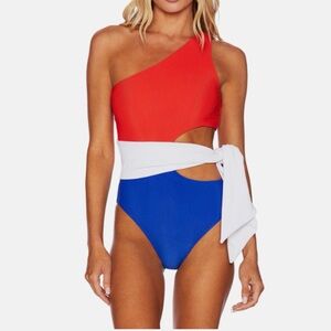 NWT Beach Riot Carlie One Piece Swimsuit in American Colorblock: Size XS